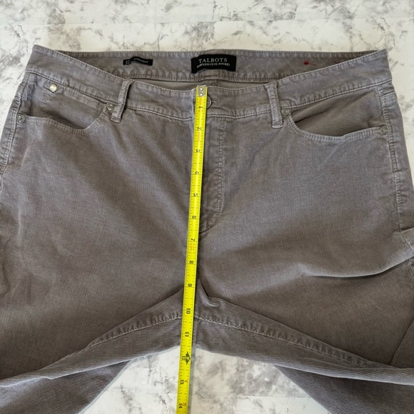 Talbots Womens Jeans Gray Straight Sz 12 FLAWLESS FIVE-POCKET Corduroy - Picture 5 of 10